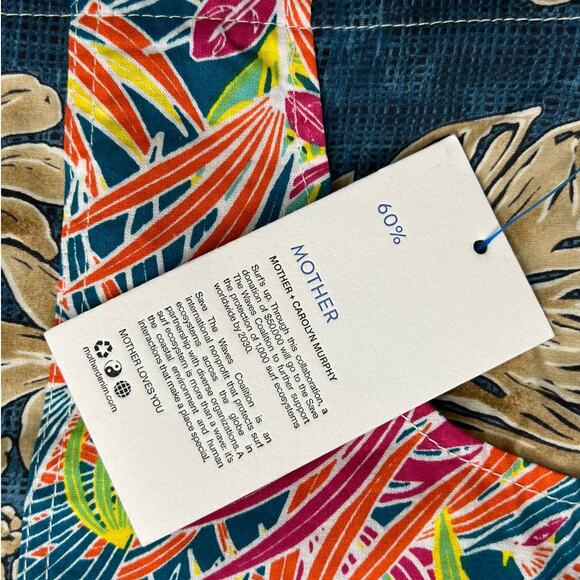 Mother x Carolyn Murphy Recycled Hawaiian Board Shorts High Waist size M NEW Tag - Picture 9 of 10
